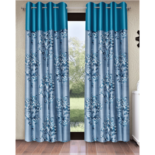 polyester semi transparent door curtain (pack of 2, blue) (copy)