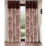 polyester semi transparent door curtain (pack of 2, blue)